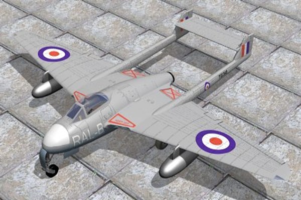 3d model havilland vampire jet fighter - De Havilland Vampire F1 by pbratt